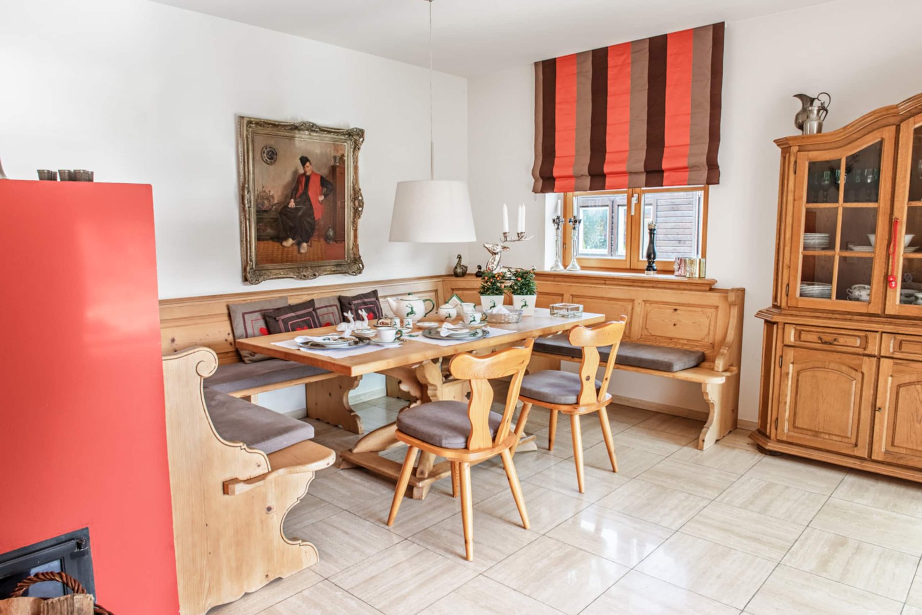 Dining nook with a traditional corner bench
